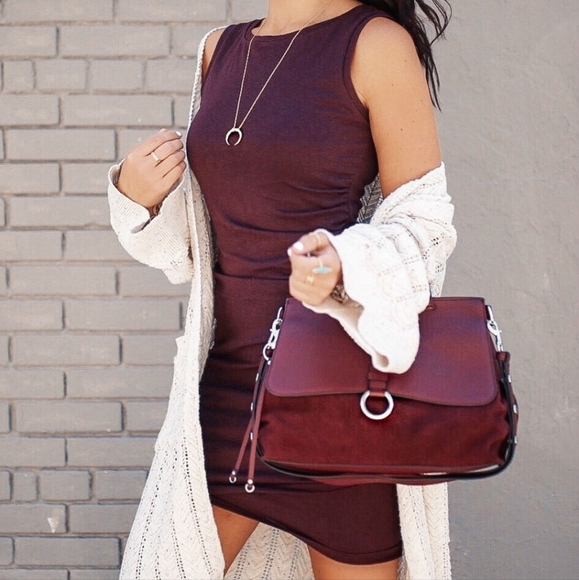 New Burgundy Ruched Dress by Leith - Picture 4 of 6